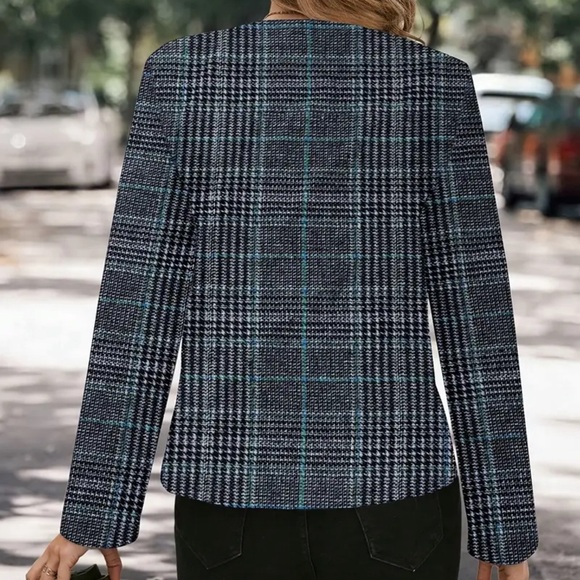 Plaid Button Jacket - Picture 2 of 4